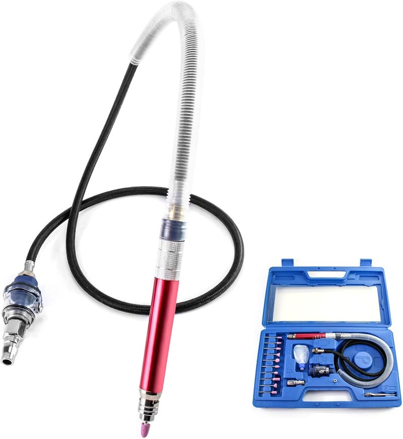 QWORK مطحنة هوائية دقيقة، أداة تلميع وقص قلم مصغرة 1/8"، مطحنة قلم هوائية، سرعة مجانية 65000 دورة في الدقيقة - Image 1